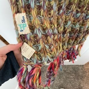 Free People Knit Rainbow Chunky Scarf